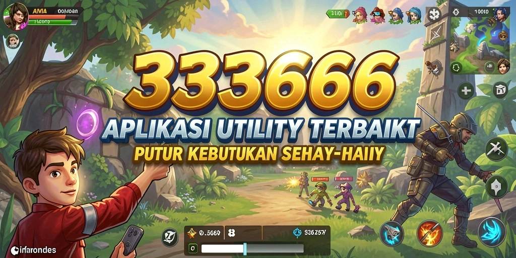 Screenshot utama aplikasi 333666 yang menampilkan fitur-fitur Utility.