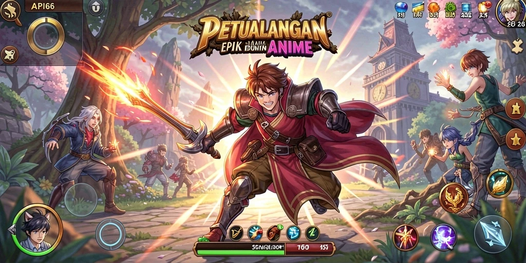 Tampilan menarik dari gameplay API66 dengan berbagai karakter anime.