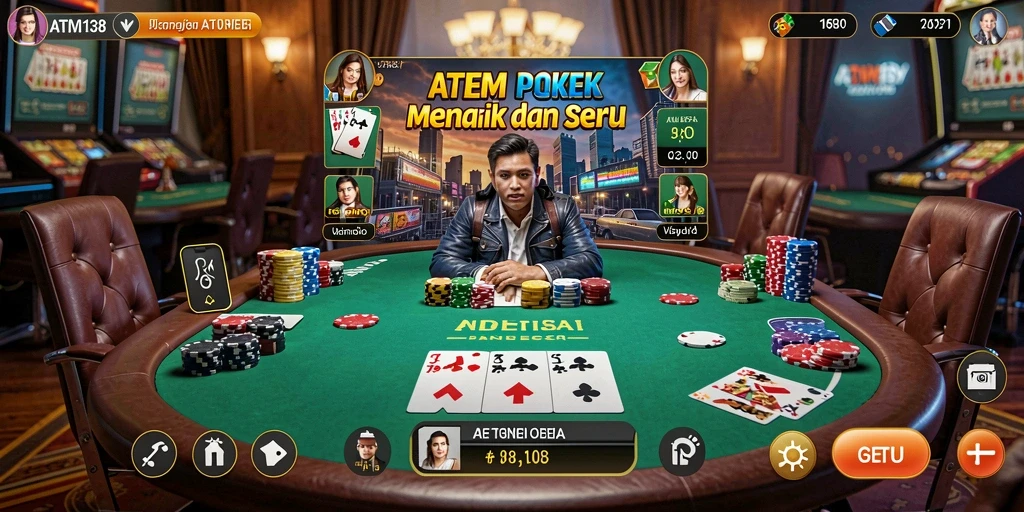 Tampilan gameplay Poker yang mendebarkan di ATM138.