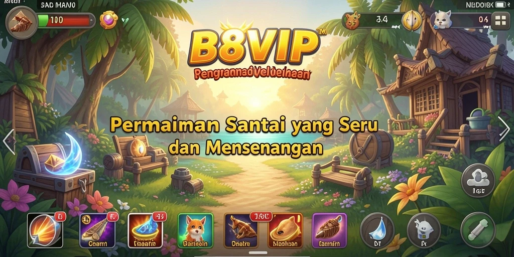 Tampilan gameplay B8VIP yang colorful dan menarik.