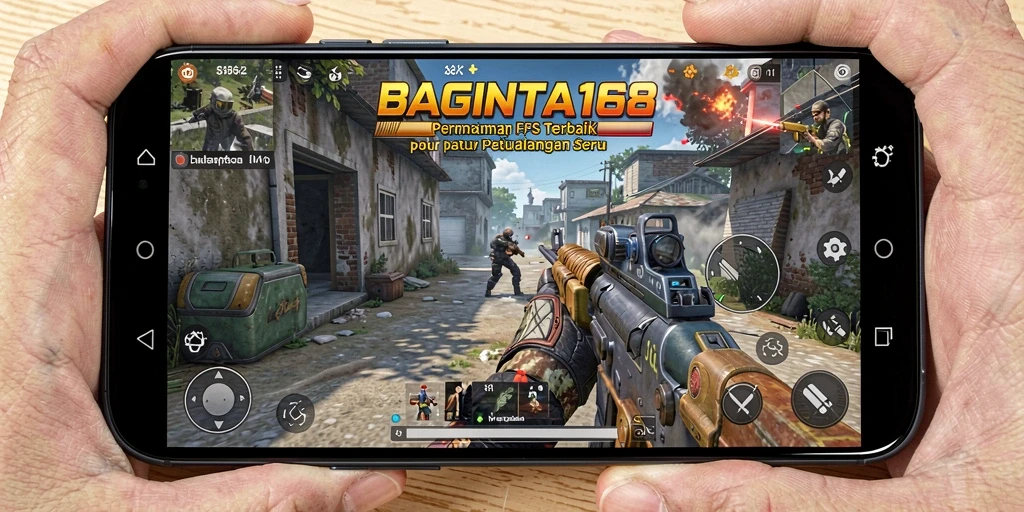 Gameplay intens menampilkan aksi tembak-menembak di BAGINTA168.