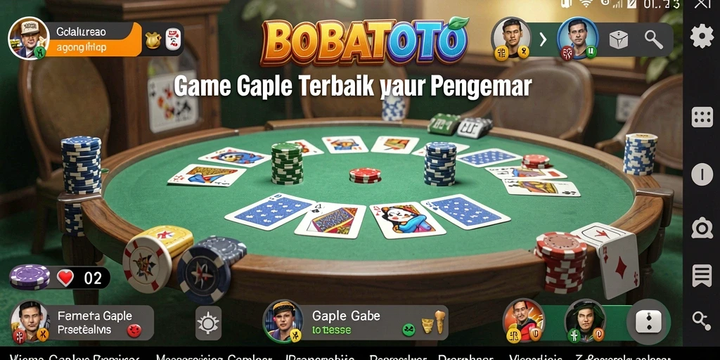 Tampilan gameplay seru BOBATOTO dengan pemain yang sedang beradu strategi Gaple.