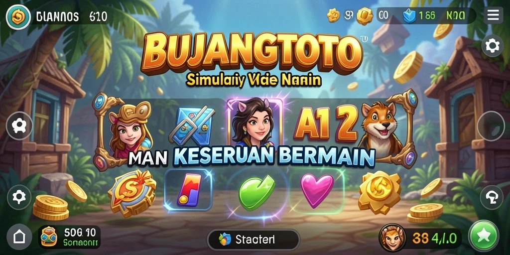 Tampilan gameplay menarik dari BUJANGTOTO dengan berbagai aktivitas simulasi.