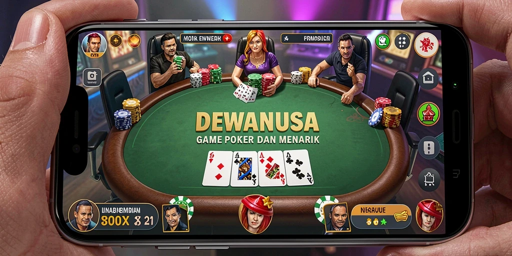 Tampilan gameplay DEWANUSA yang menegangkan dalam permainan Poker.