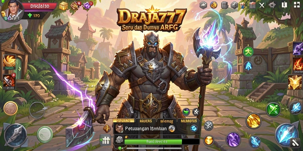 Tampilan gameplay DRAJA777 yang penuh aksi dan strategi.