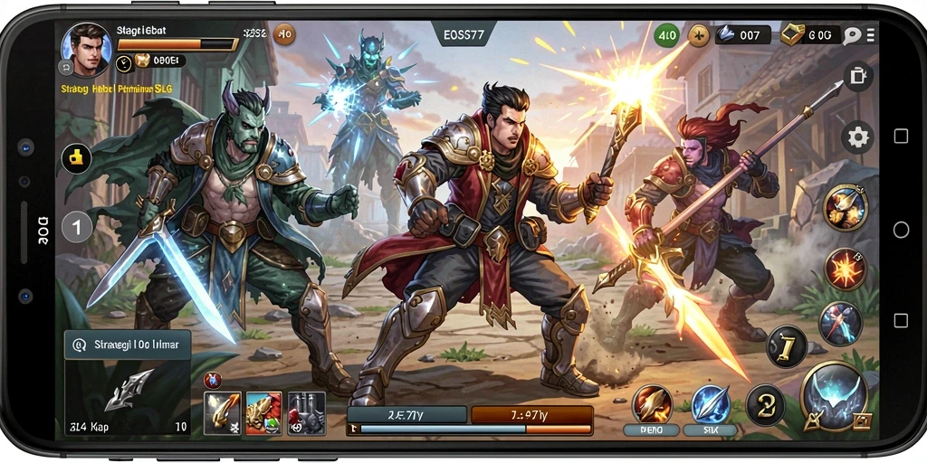 Skrinsut gameplay EOS77 menampilkan aksi strategis dan interaksi pemain.