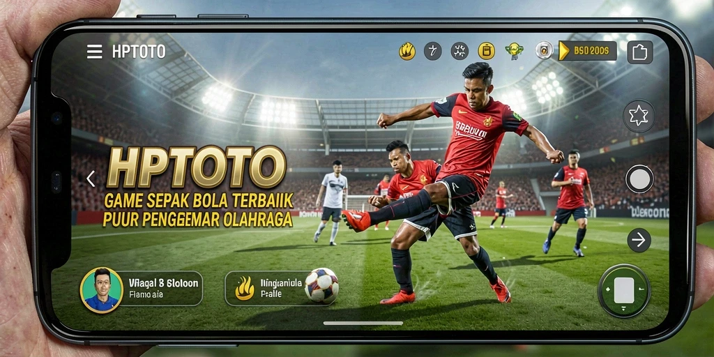 Screenshot HPTOTO menampilkan aksi seru di lapangan sepak bola.