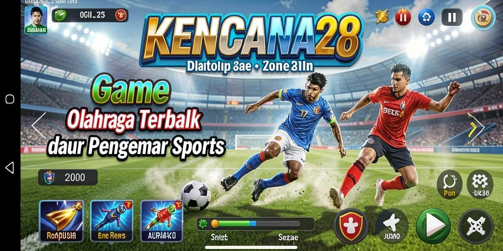 Tampilan utama gameplay KENCANA28 dengan aksi olahraga seru.