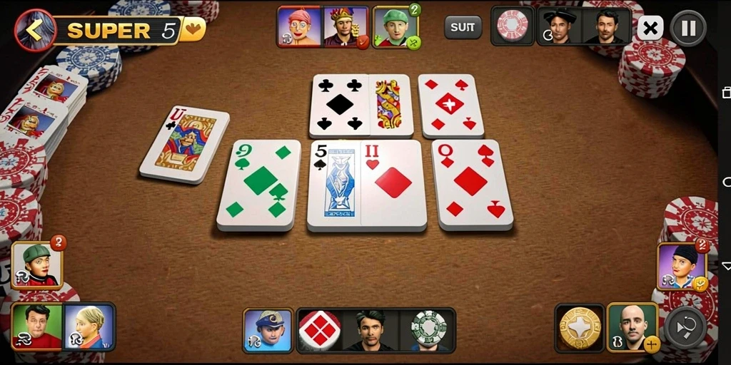 Tampilan screenshot dari game Domino SUPER5 yang menunjukkan aksi seru permainan.