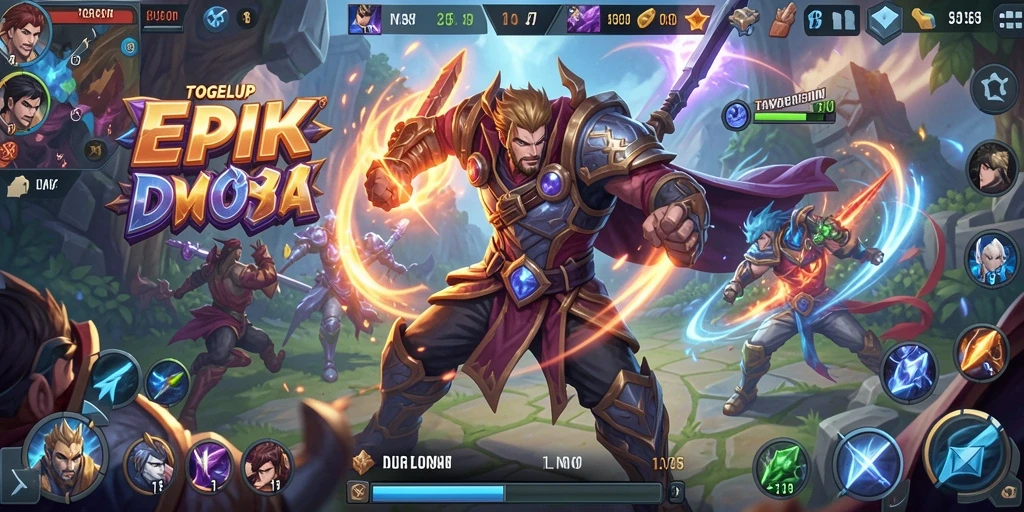 Gameplay seru TOGELUP dengan pertarungan tim yang strategis.