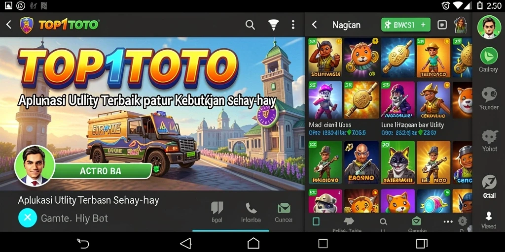 Screenshot aplikasi TOP1TOTO menampilkan antarmuka pengguna yang ramah dan intuitif.