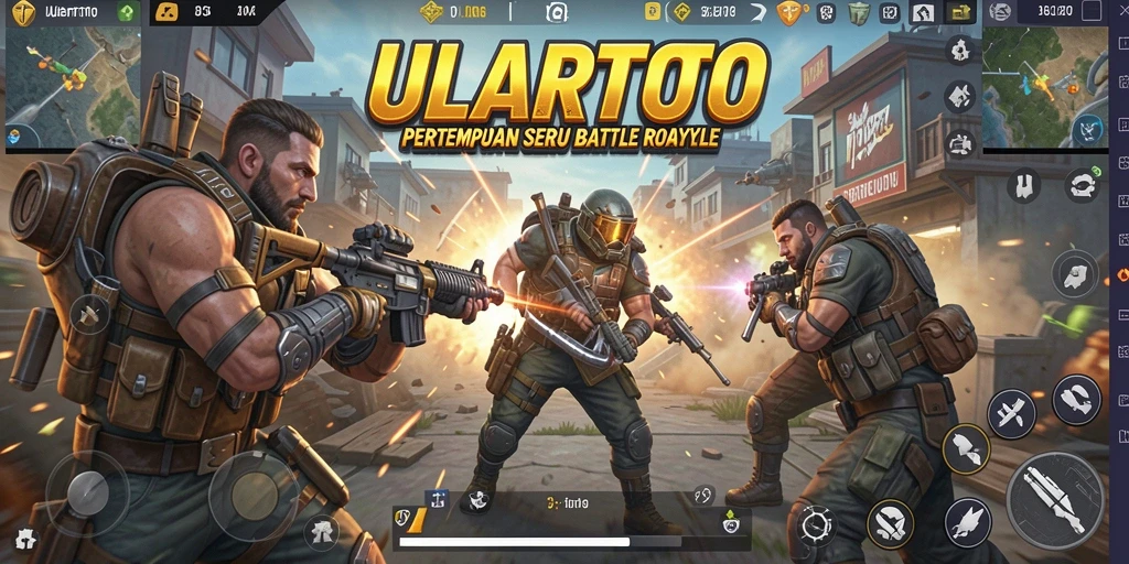 Tampilan gameplay intens dan seru di ULARTOTO Battle Royale.