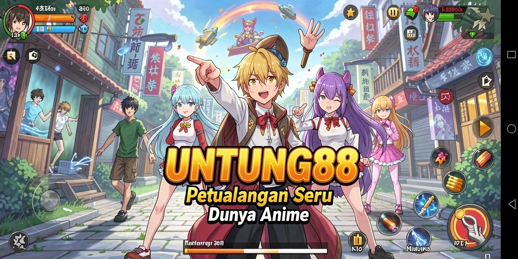 Screenshot UNTUNG88 menampilkan aksi seru dan karakter anime yang dinamis.