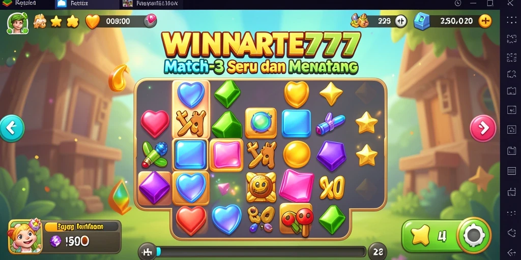 Tampilan gameplay seru dari game Match-3 WINRATE777.